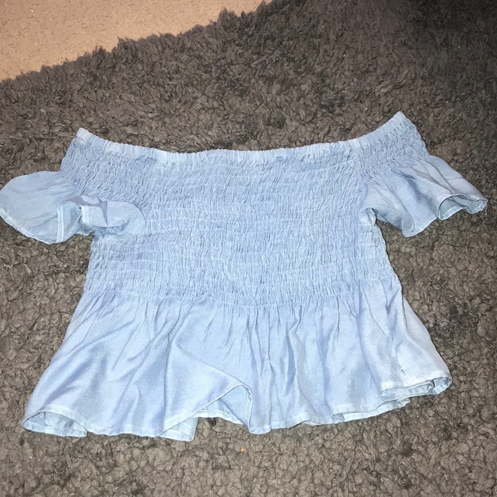 Denim off shoulder top